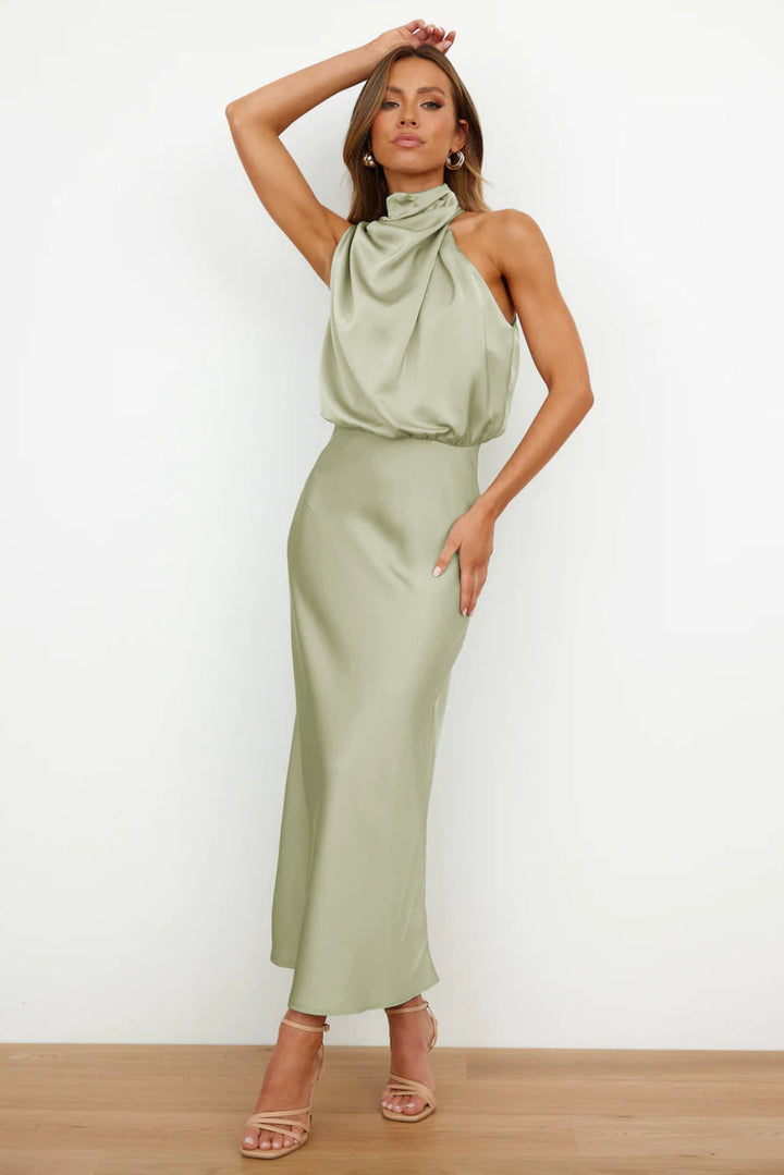 Theresa - Long dress with halter neck