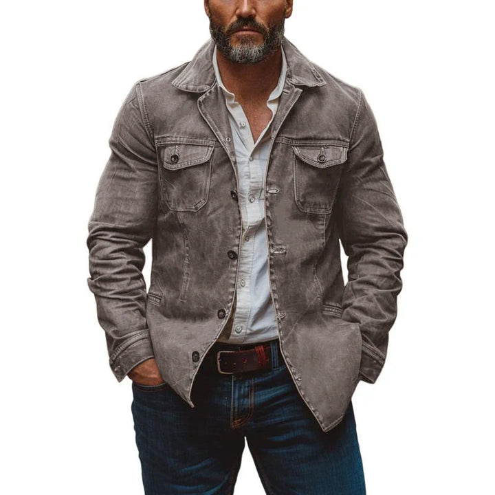 Arthur - Men's Vintage Heavy Washed Leather Work Jacket