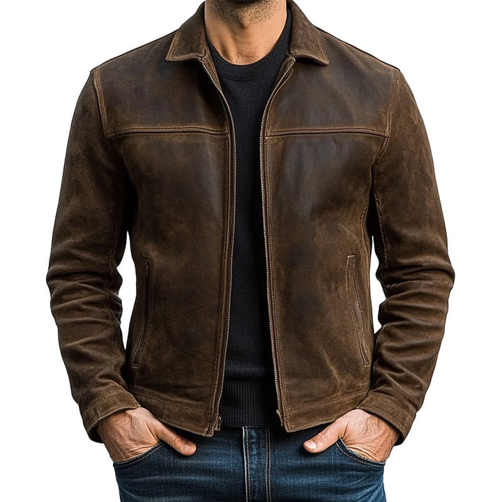 Theo - Men's Zipper Leather Jacket