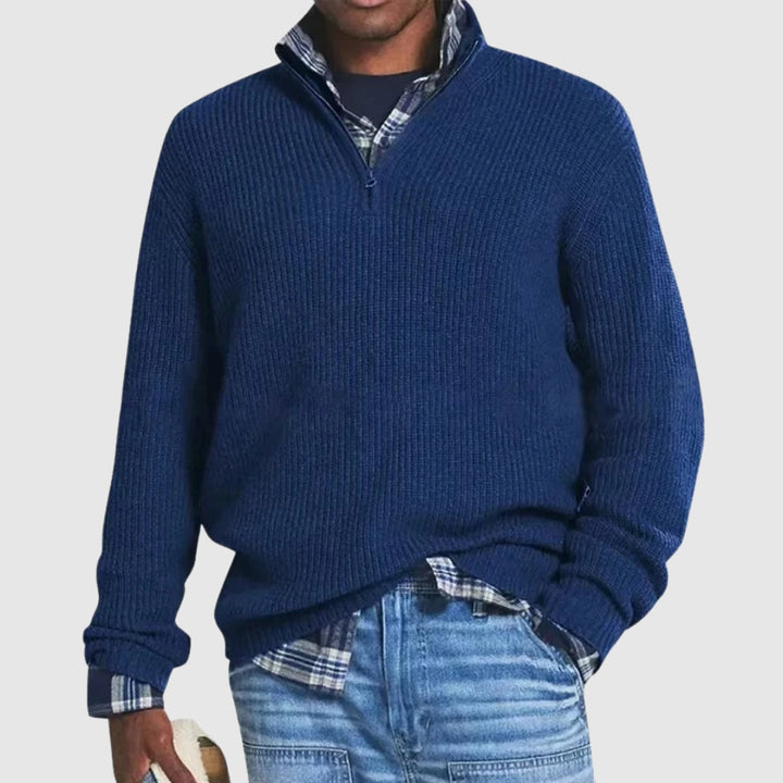 MARTINO | Men's fine jumper with half zip