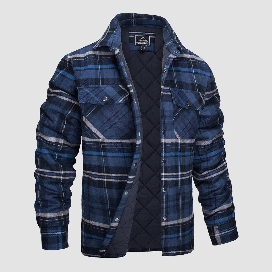 Marcus - Versatile Design Checked Bomber Jacket