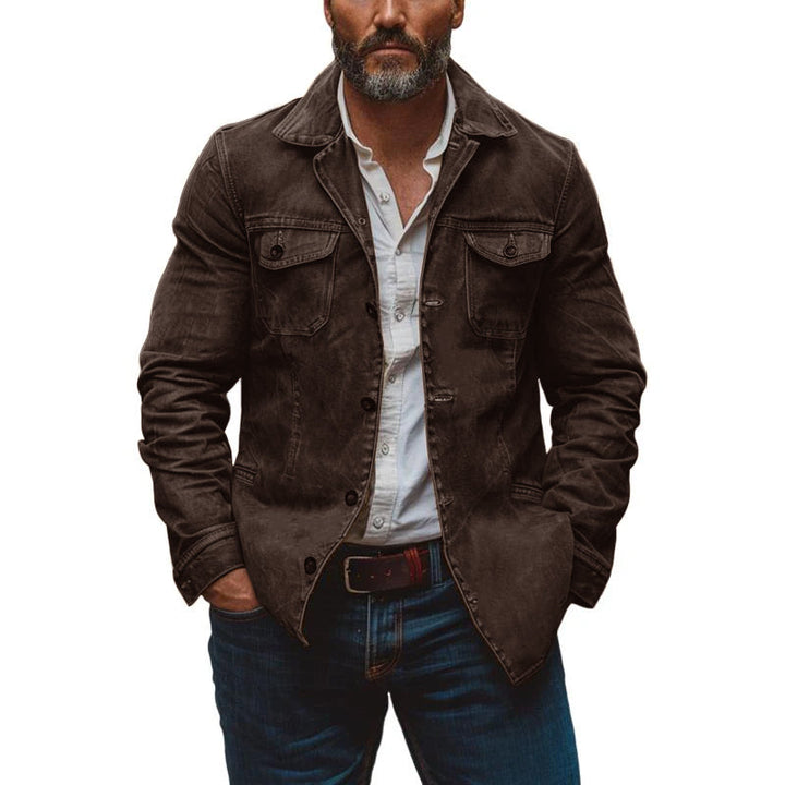 Arthur - Men's Vintage Heavy Washed Leather Work Jacket