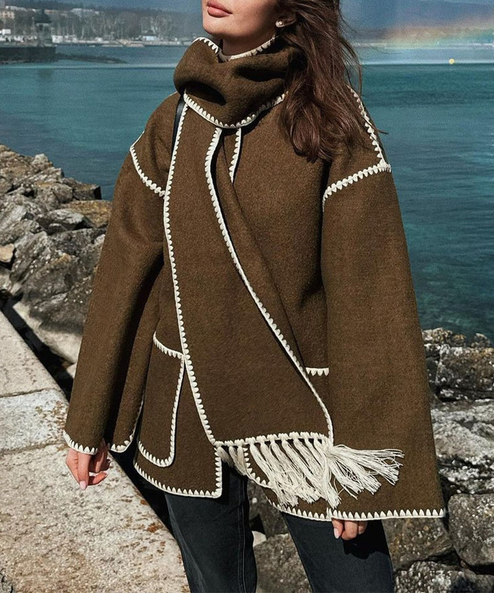 Hepburn Style Woolen Cape Coat