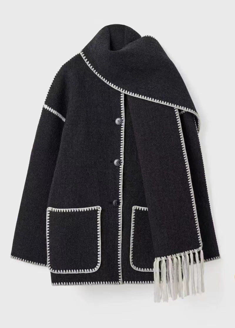 Hepburn Style Woolen Cape Coat