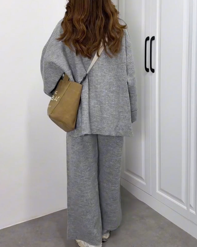 Casie - Casual Crewneck Sweater & Pants Two-piece Set