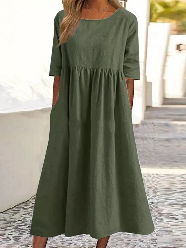 Jaelle | Midi Dress with Half Sleeves