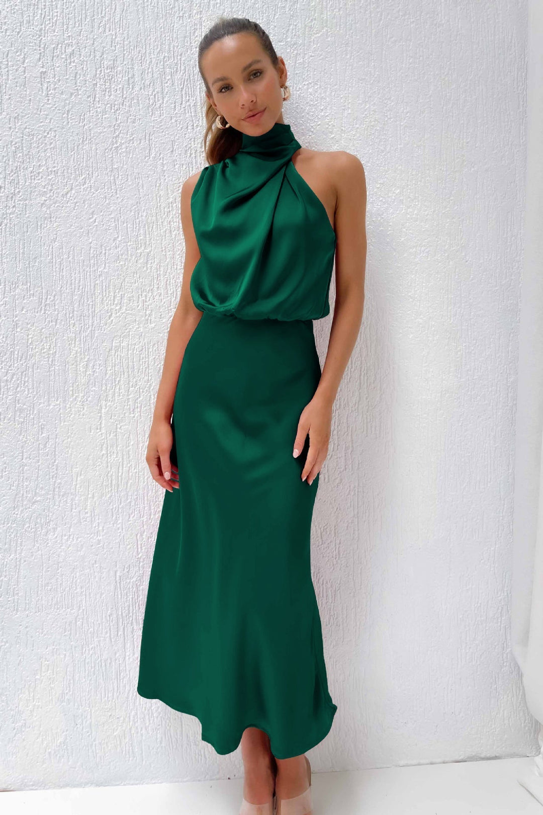 Theresa - Long dress with halter neck