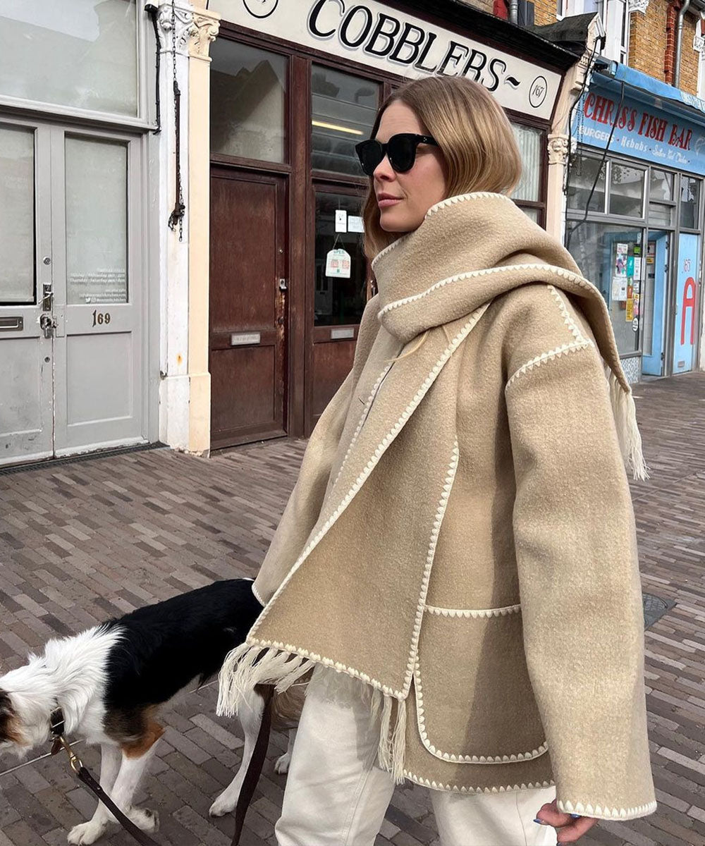 Hepburn Style Woolen Cape Coat