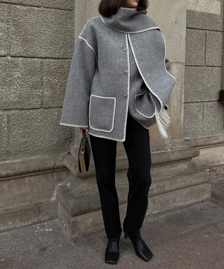 Hepburn Style Woolen Cape Coat