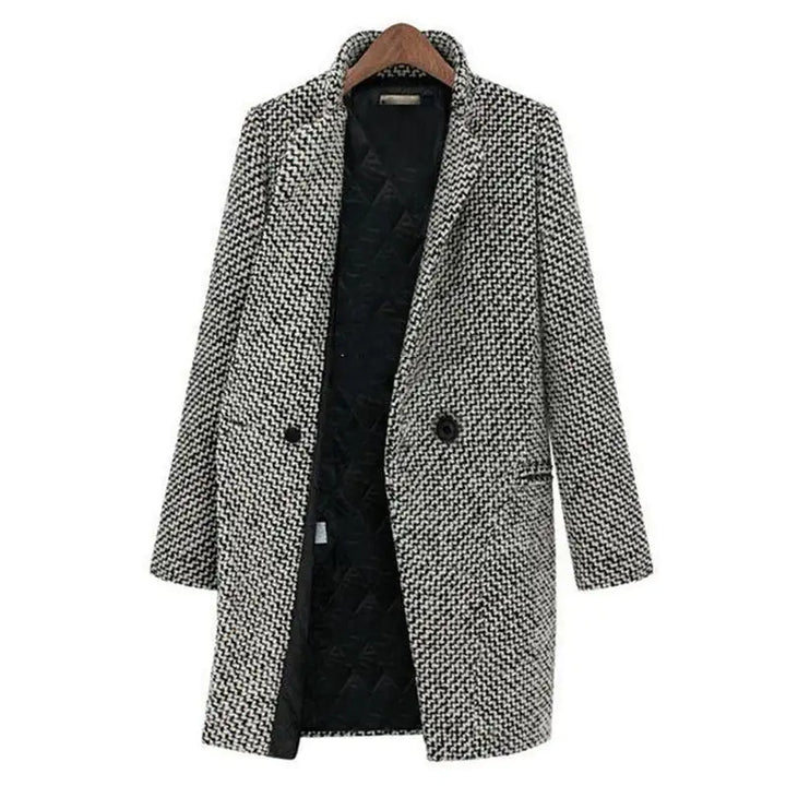 Clara - Houndstooth Long Coat