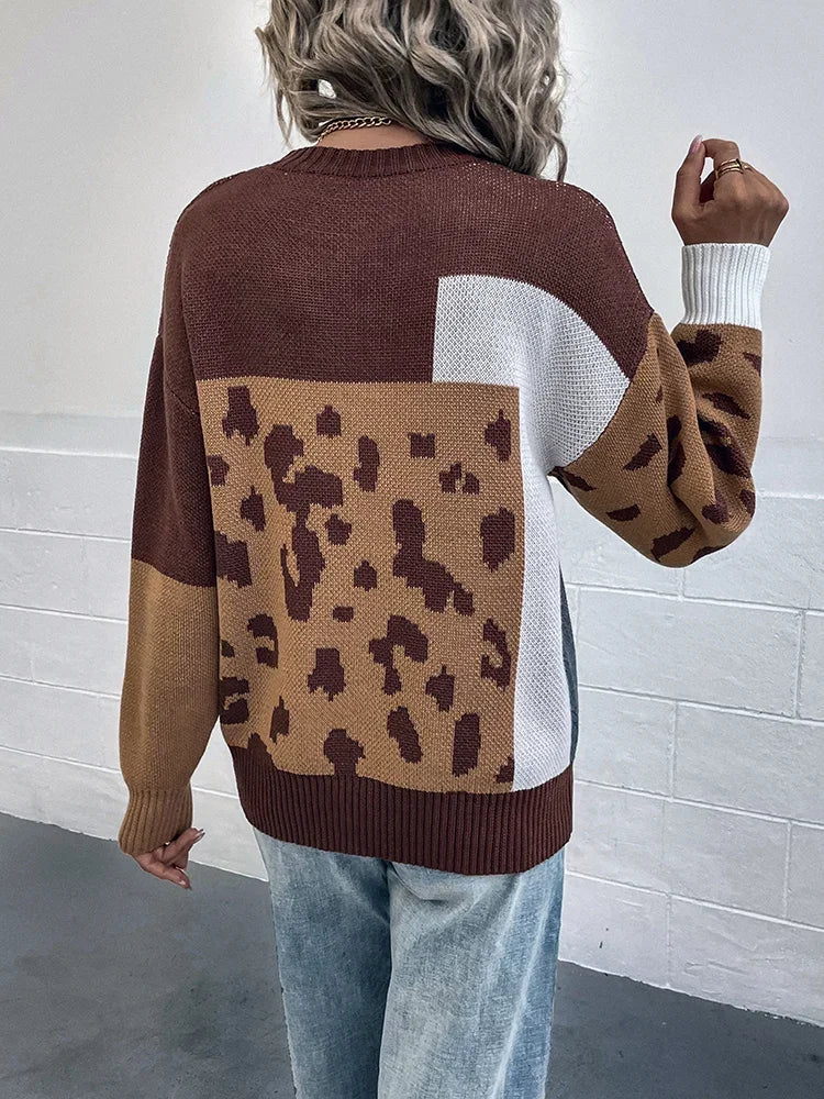 Isla | Vintage Leopard Patchwork Jumper