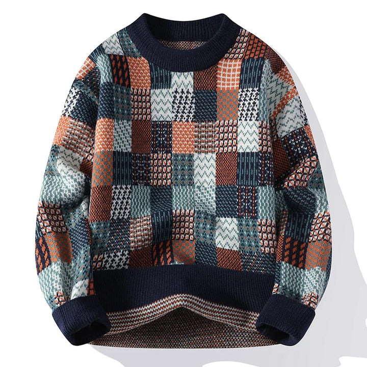 Alfie | Men's Vintage Patchwork Cashmere Jumper