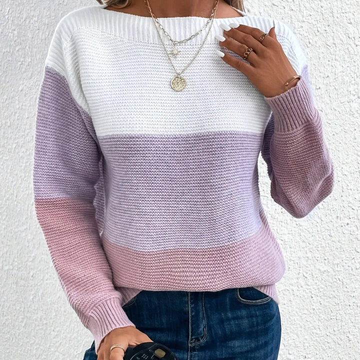 Daisy | Elegant Tricolour Patchwork Jumper