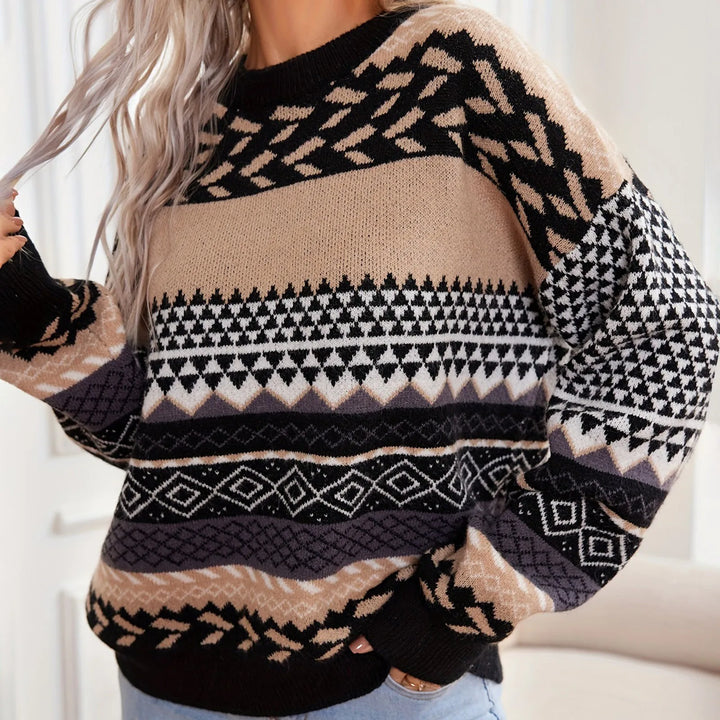 Ella | Retro Contrast Knit Jumper