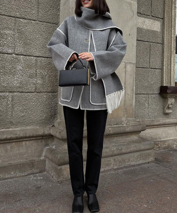 Hepburn Style Woolen Cape Coat