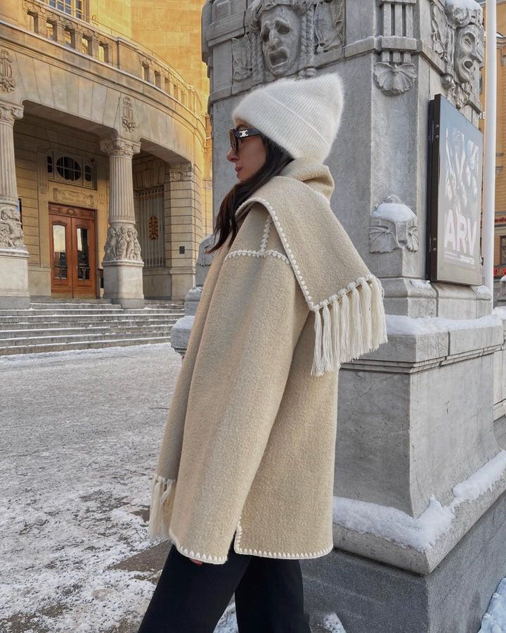 Hepburn Style Woolen Cape Coat