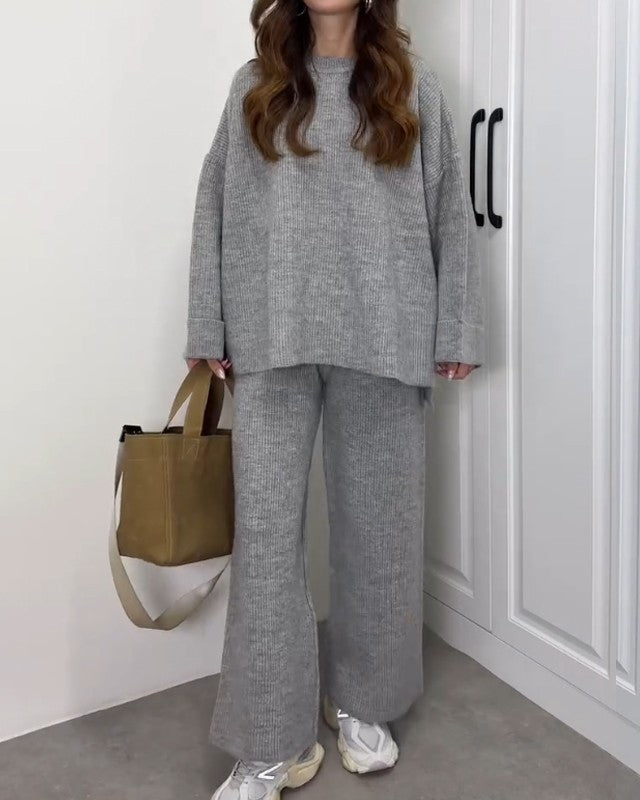 Casie - Casual Crewneck Sweater & Pants Two-piece Set