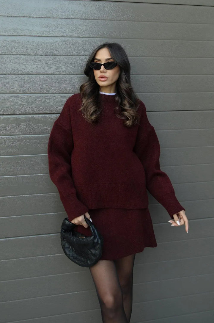 Helena - Knit Skirt Suit (Top + Skirt)