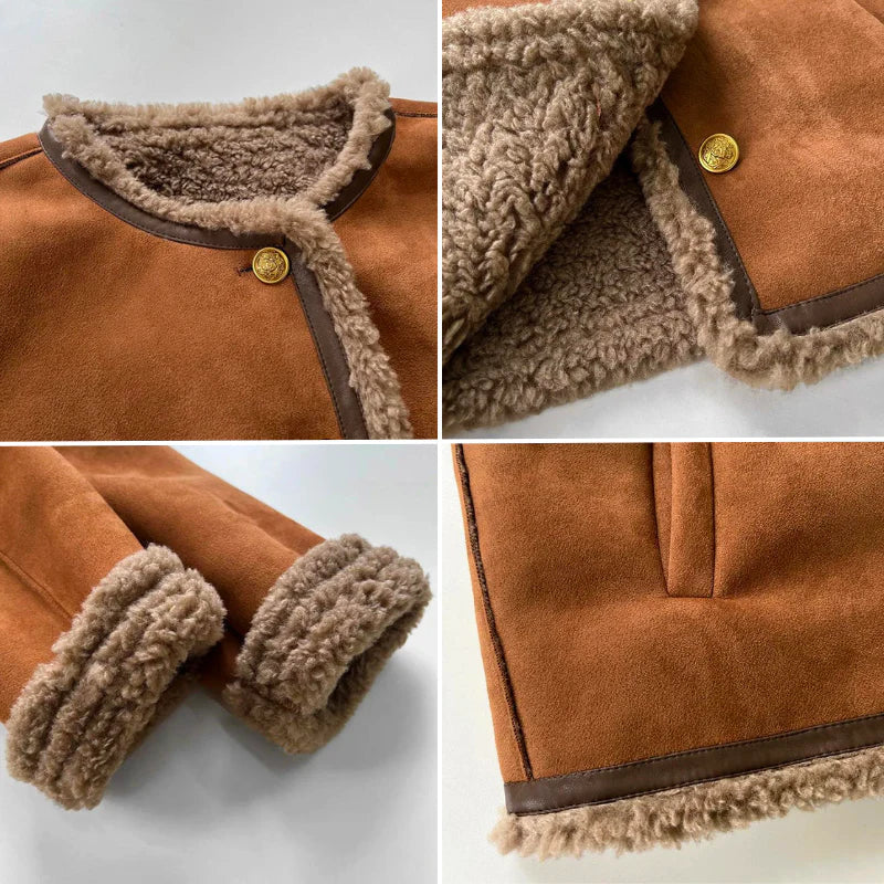 Rosalie™ - Sheepskin Button Jacket