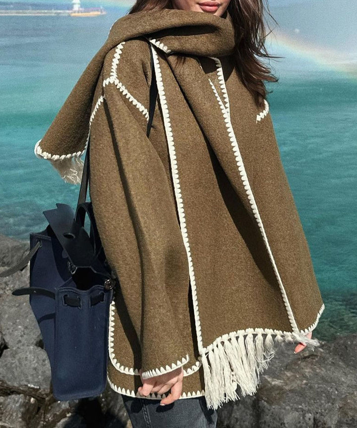 Hepburn Style Woolen Cape Coat