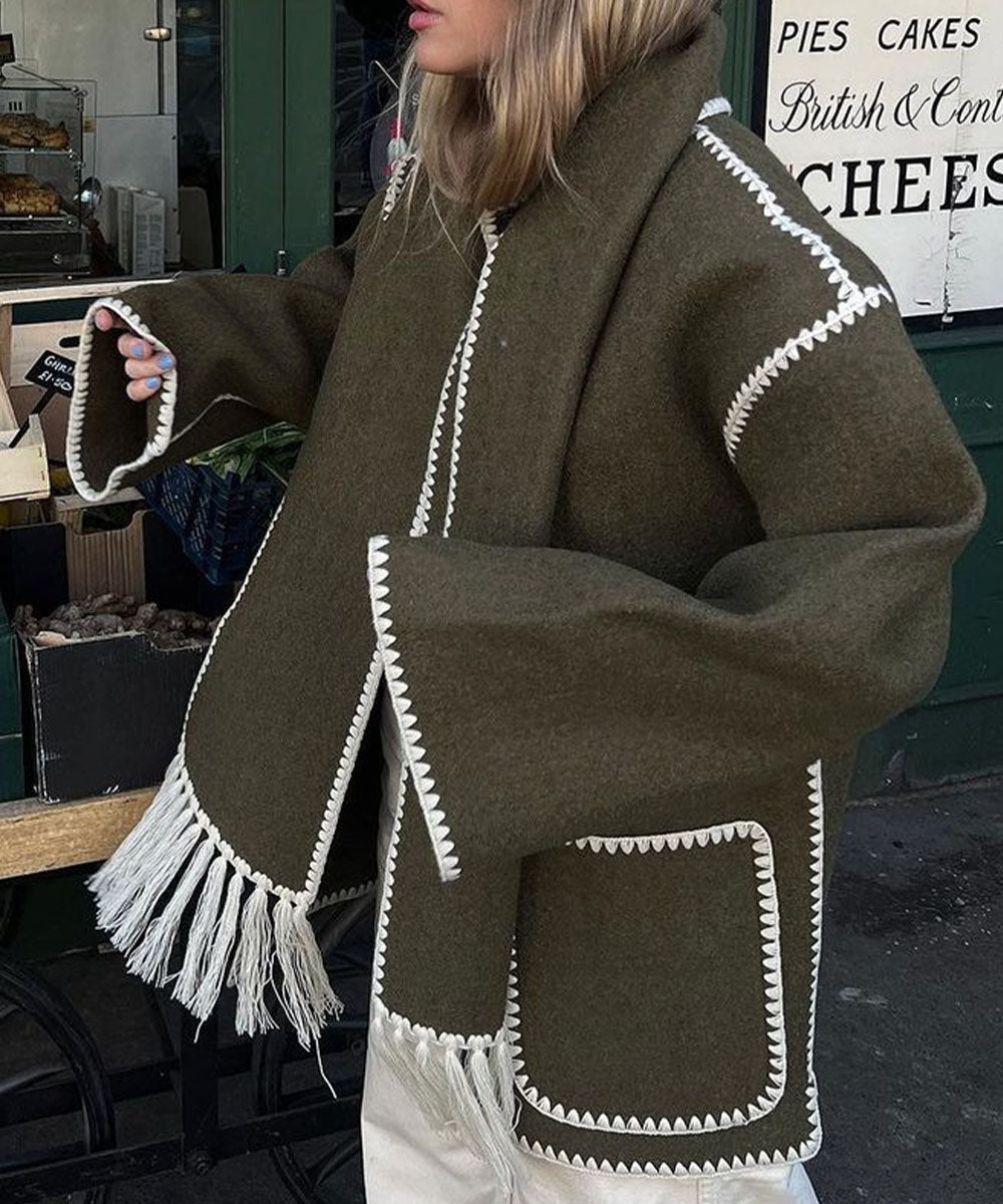 Hepburn Style Woolen Cape Coat