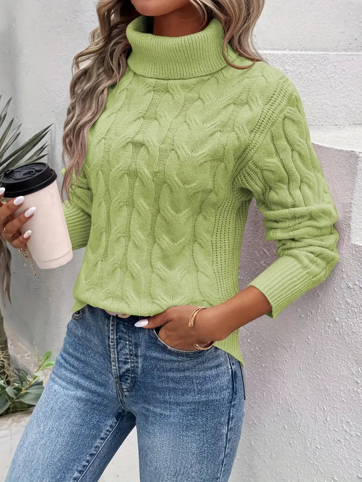 Clemence™ | Cable Knit Turtleneck Sweater