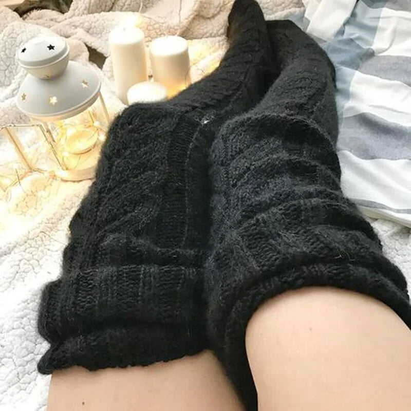 Elena - Cozy Cable Knit Over-the-Knee Socks