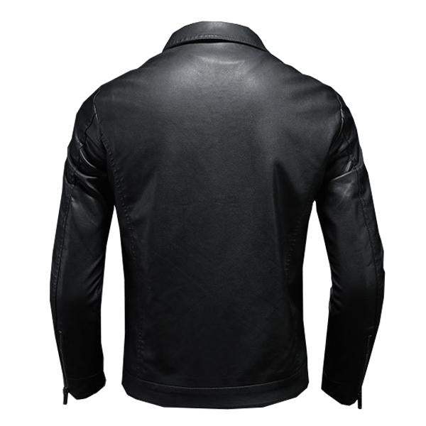 Andrew - Men's Lapel Leather Biker Jacket