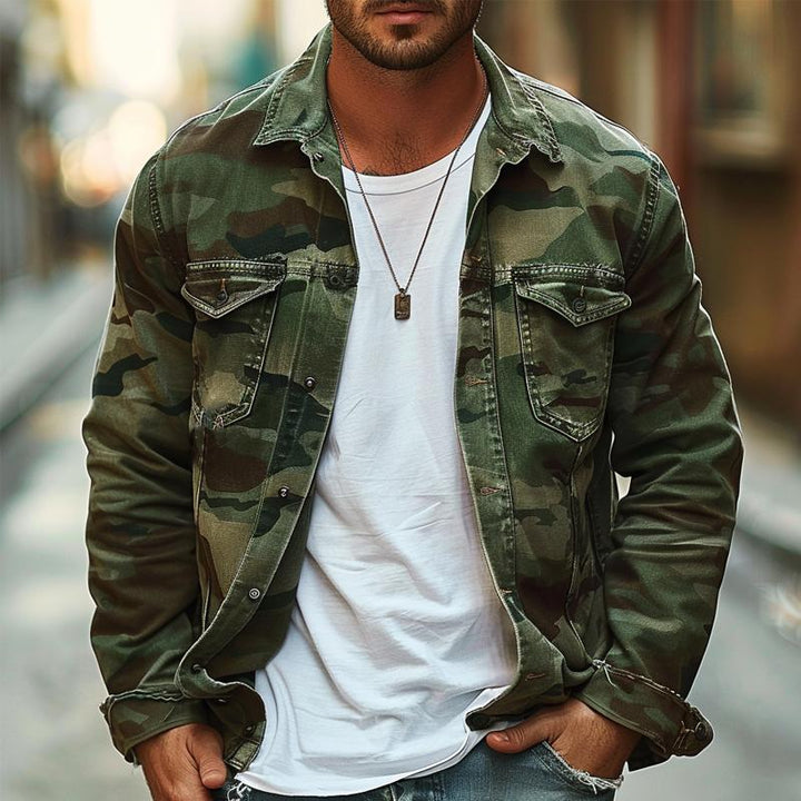 Mark - Men's Camouflage Canvas Retro Jacket