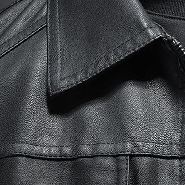 Andrew - Men's Lapel Leather Biker Jacket