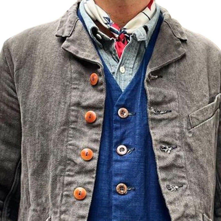 Julian - Men's Vintage Lapel Multi Pocket Jacket