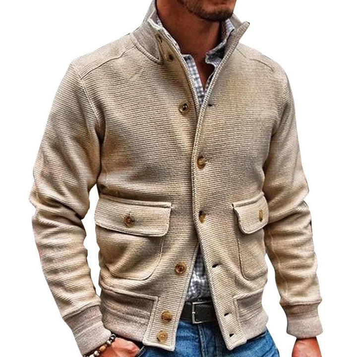 Matthew - Men's Stand Collar Solid Color Jacket