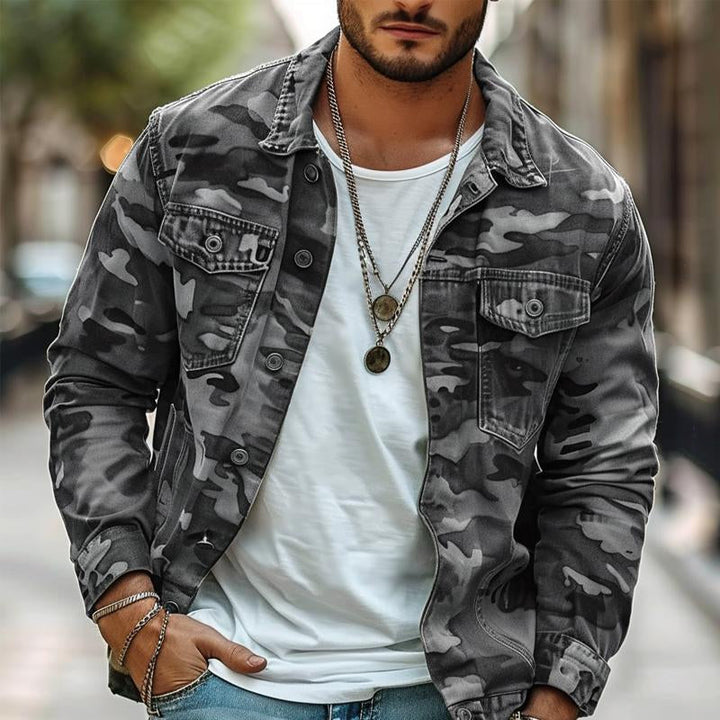 Mark - Men's Camouflage Canvas Retro Jacket