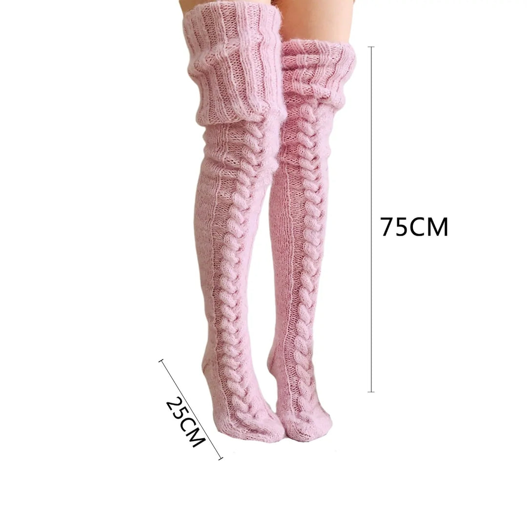 Elena - Cozy Cable Knit Over-the-Knee Socks