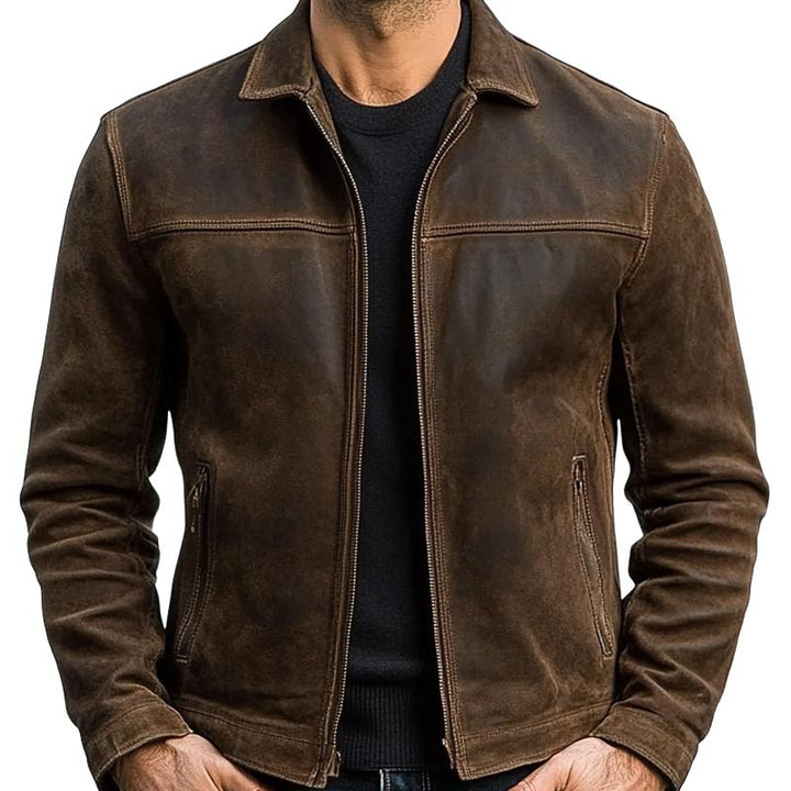 Theo - Men's Zipper Leather Jacket