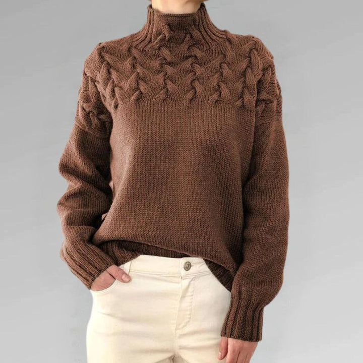 Babette™ | Cosy Knitted Turtleneck Sweater with Chunky Cable Knit