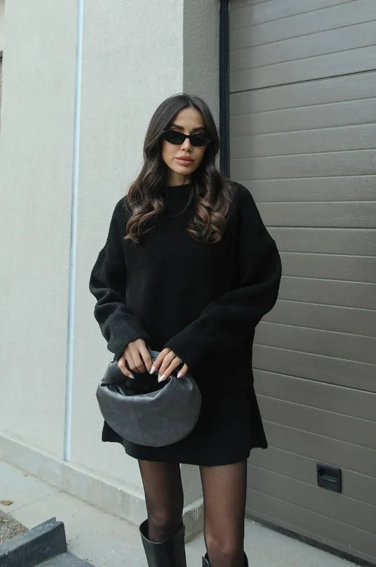 Helena - Knit Skirt Suit (Top + Skirt)