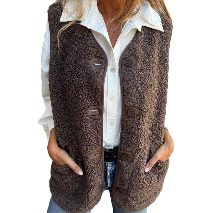 Bella - Women's winter vest in soft wool with buttons