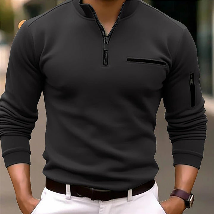 Thomas I Men's Polo with Quarter Zip